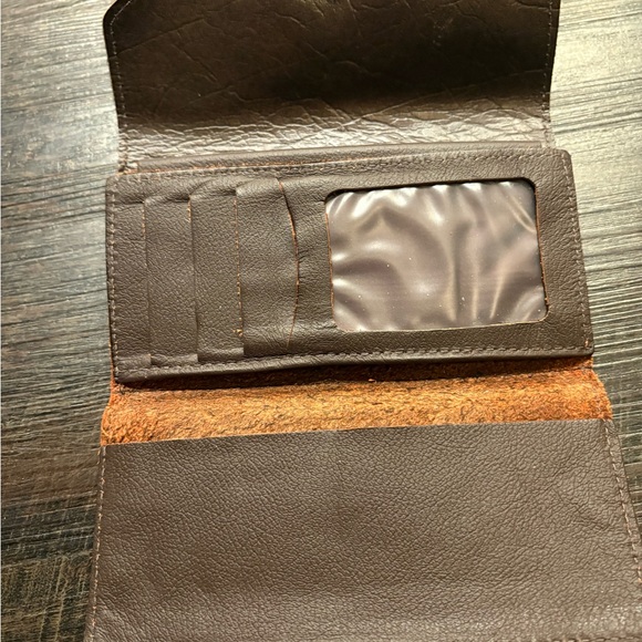 Harley Davidson‎ Brown Leather Wallet Tri-Fold Bar Shield Logo Snaps Unisex - Picture 4 of 7